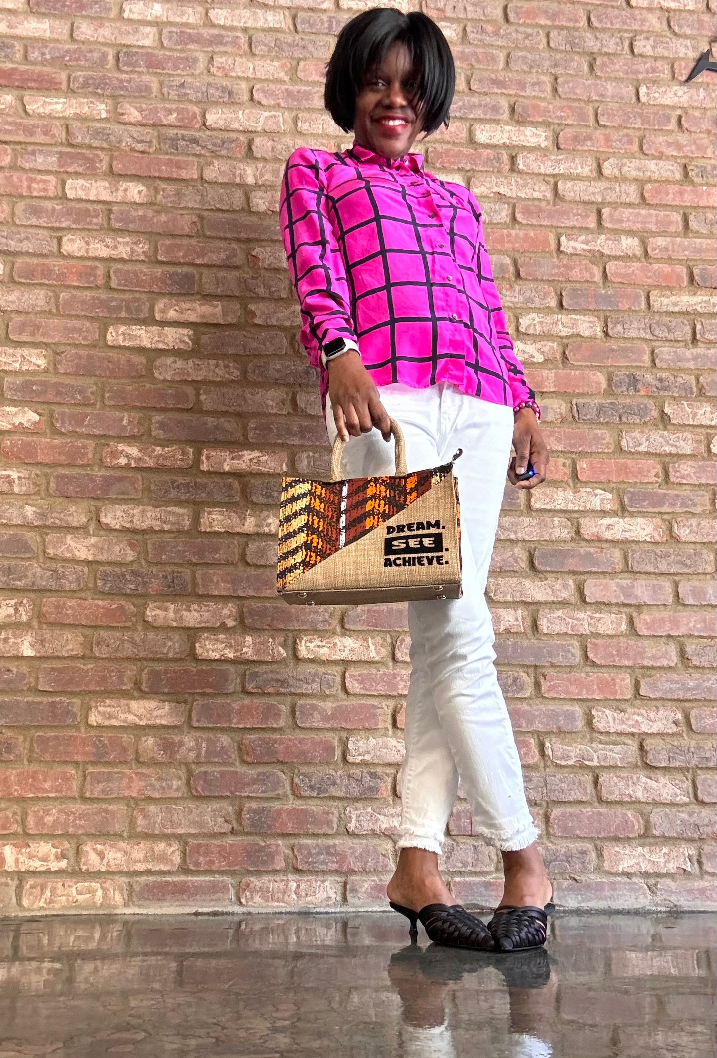 Inspo mid-Tote bag with message